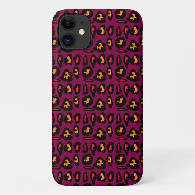 Wine coloured pattern plus black peach red design Case-Mate iPhone case (Back)