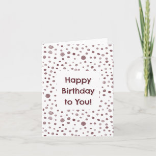 Wine Confetti Watercolor Dots Birthday Card