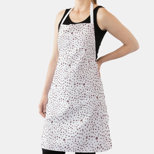 Wine Confetti Watercolor Dots Kitchen Apron (Insitu)