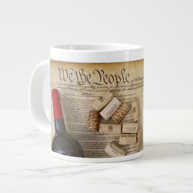 Wine & Constitution Jumbo Mug! Large Coffee Mug (Front Left)