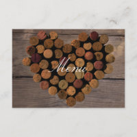 Wine Cork #2 Menu Card