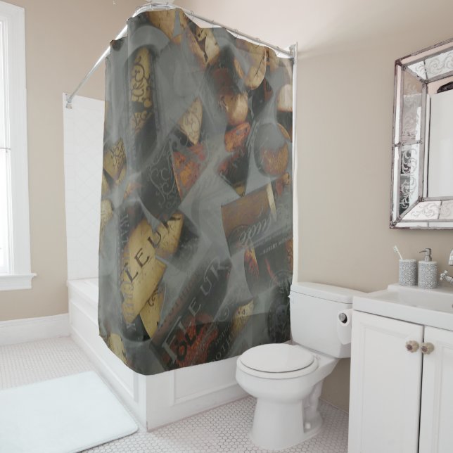 Wine Cork Dry Ice Shower Curtain (In Situ)