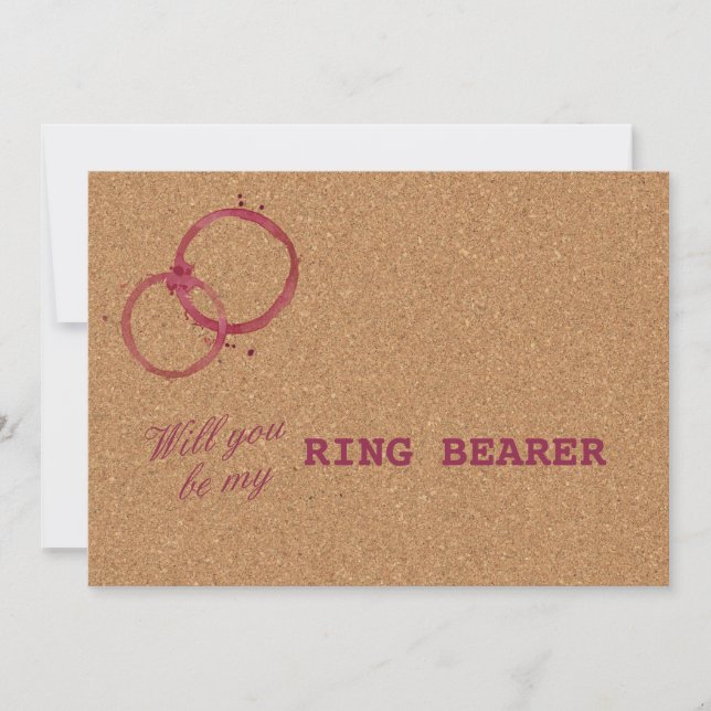 Wine Cork Wedding Will You Be My Ring Bearer Invitation (Front)