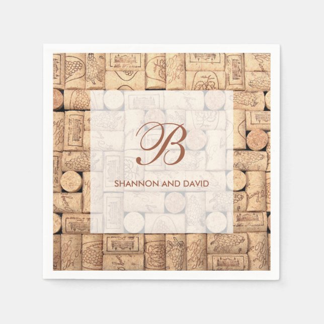 Wine Corks Custom Napkins (Front)