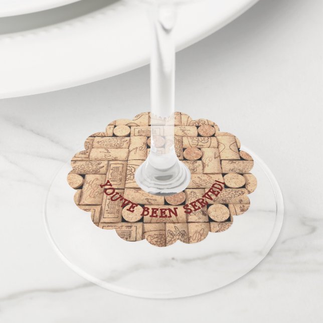 Wine Corks Glass Tag (Close Up)