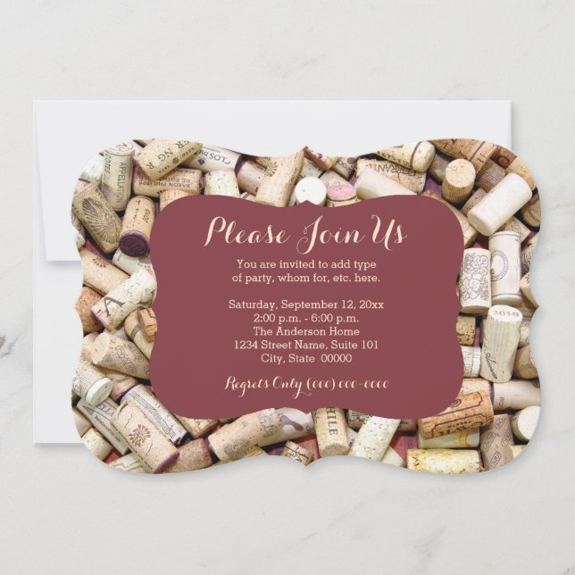 Wine Corks Invitations (Front)