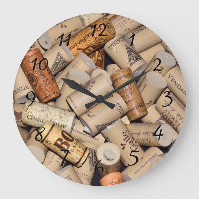 Wine Corks Large Clock (Front)