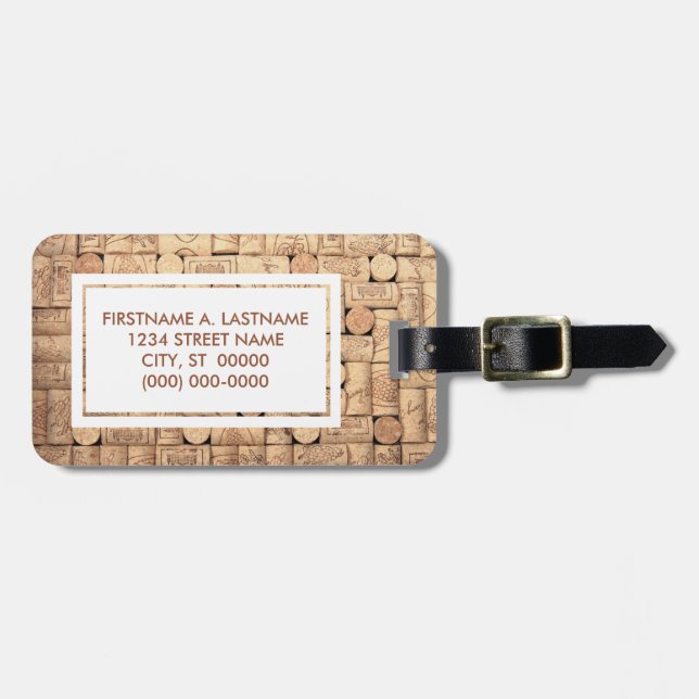 Wine Corks Luggage Tag (Front Horizontal)