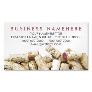 Wine Corks Magnetic Business Cards
