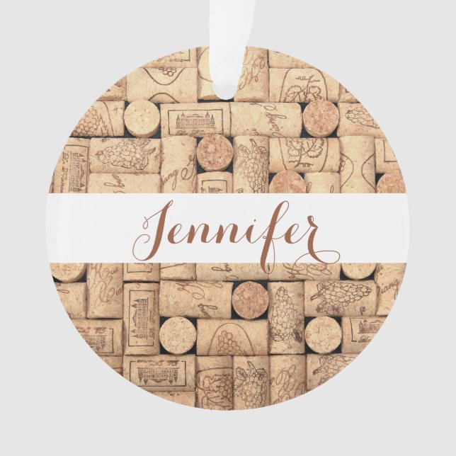 Wine Corks Personalised Ornament (Front)