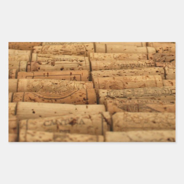 Wine Corks Rectangular Sticker (Front)