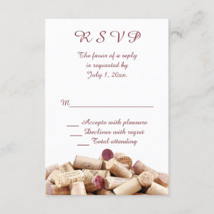 Wine Corks Wedding RSVP Card