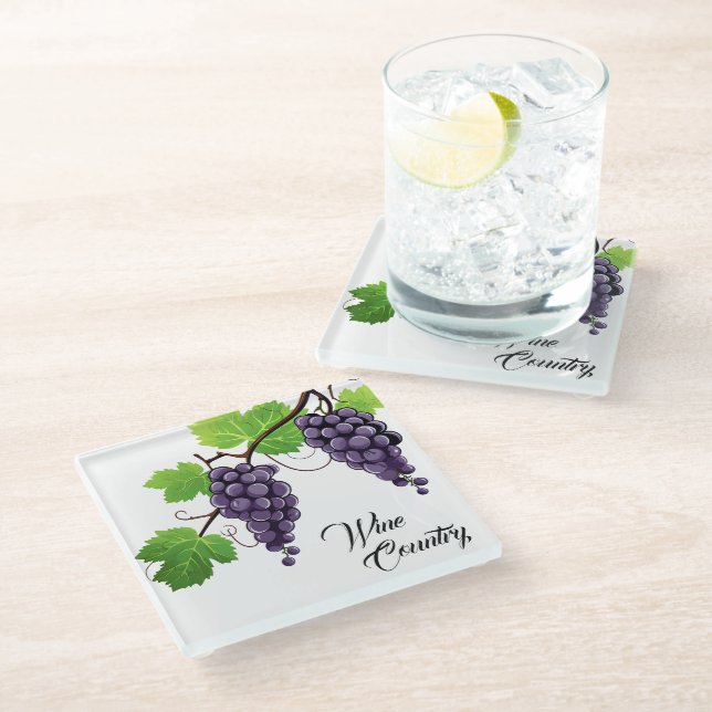 Wine Country Glass Coaster (Angled)