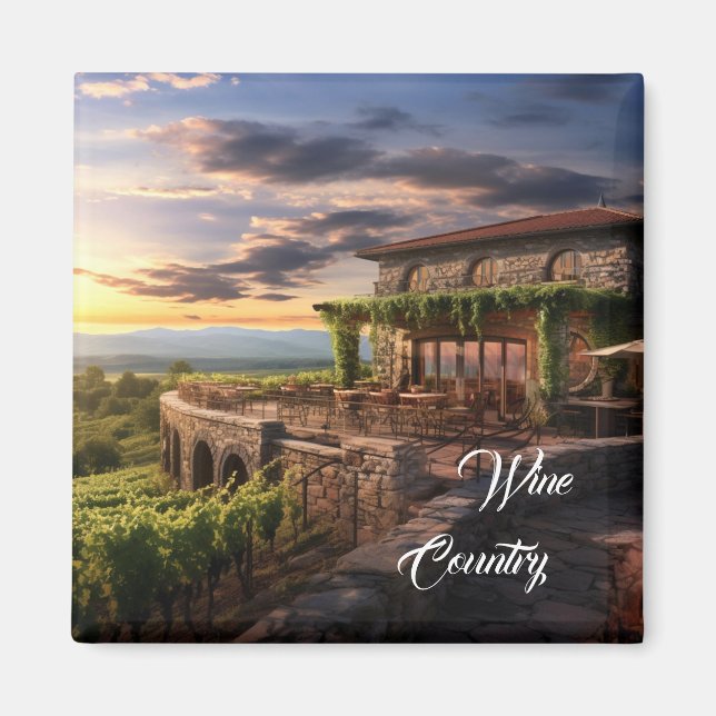 Wine Country Grapes Magnet (Front)