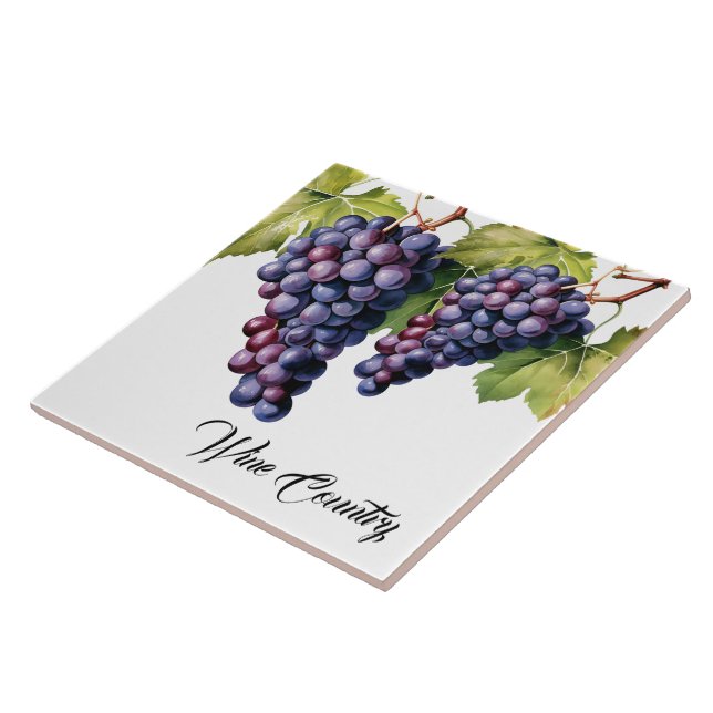 Wine Country Grapes Print Tile (Side)
