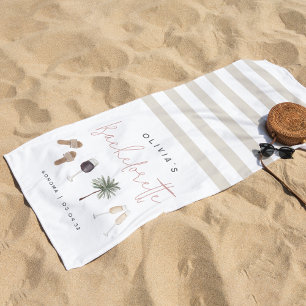 Wine Country Personalised Bachelorette Party Beach Towel