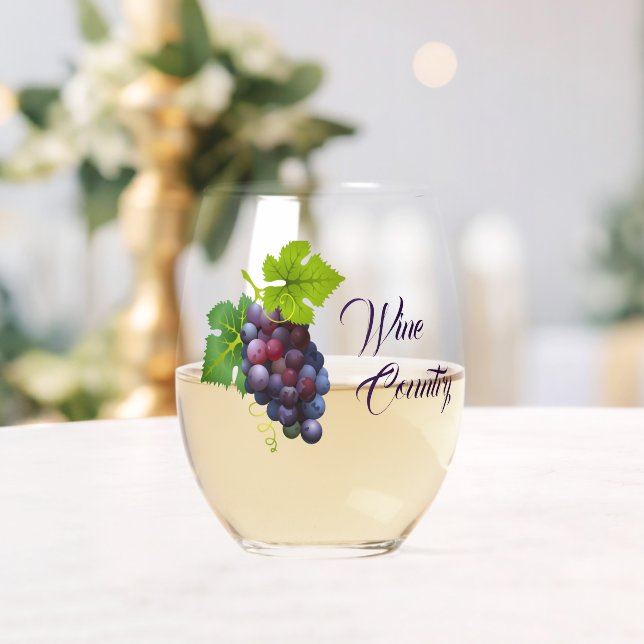Wine Country Stemless Wine Glass (Insitu (Wedding))