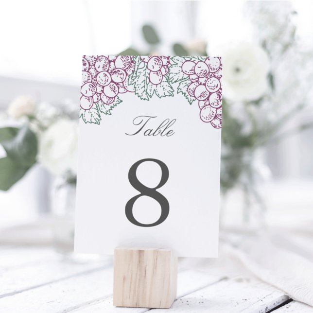 Wine Country Table Number Card (Creator Uploaded)