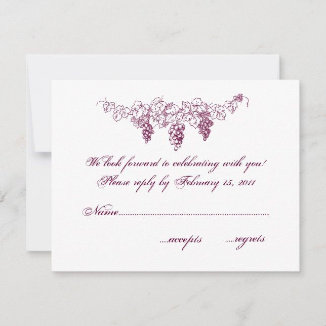Wine Country Wedding RSVP Card (Front)