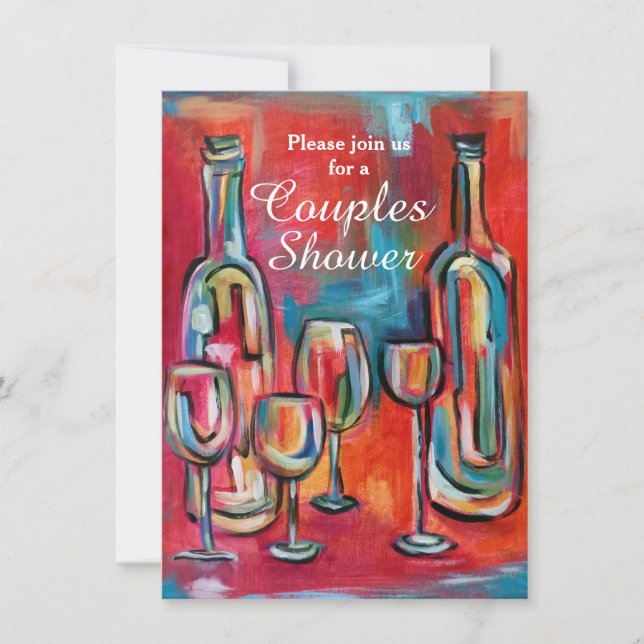 Wine Couples Wedding Shower Party Invitation (Front)