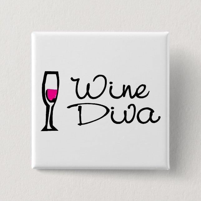 Wine Diva 15 Cm Square Badge (Front)