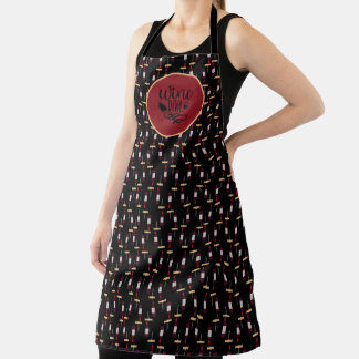 Wine Diva Cork Screw and Wine Bottle Chef's Gift Apron