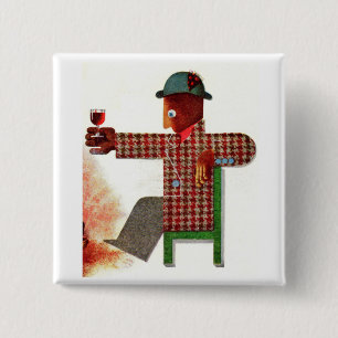 wine drinker AKA oenophile 15 Cm Square Badge