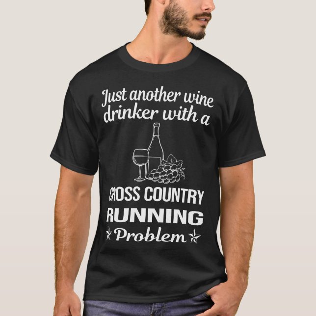 Wine Drinker Cross Country Running XC T-Shirt (Front)