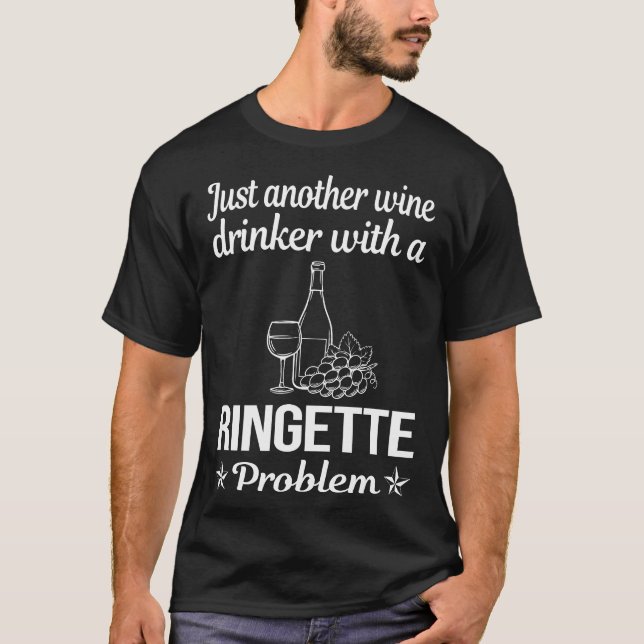 Wine Drinker Ringette T-Shirt (Front)