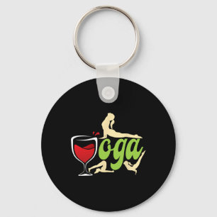 Wine Drinker Wine Yoga Yogis Funny Wine Yoga  Key Ring