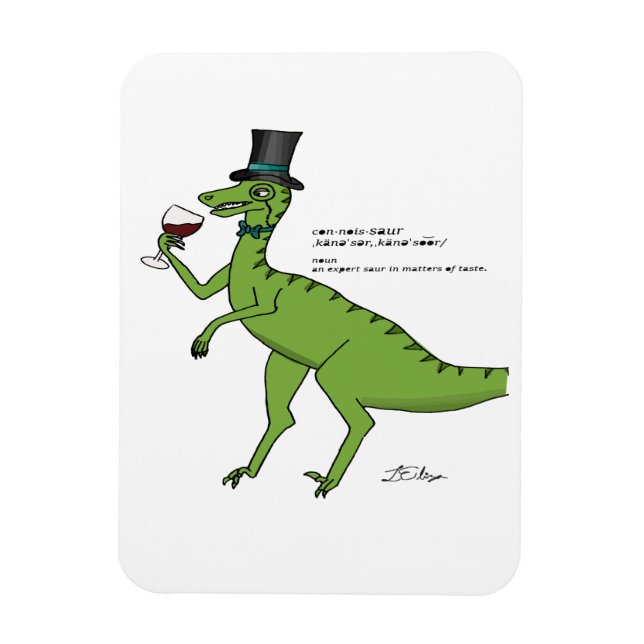 Wine Drinking Connoisseur Magnet (Vertical)