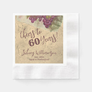 Wine Elegant 60th Birthday Cheers to 60 Burgundy Napkin
