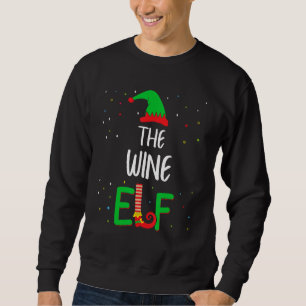 Wine Elf Family Matching Christmas Pjs Funny Sweatshirt