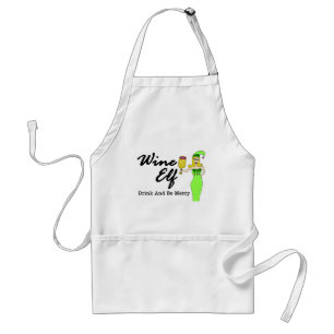 Wine Elf Holiday Apron