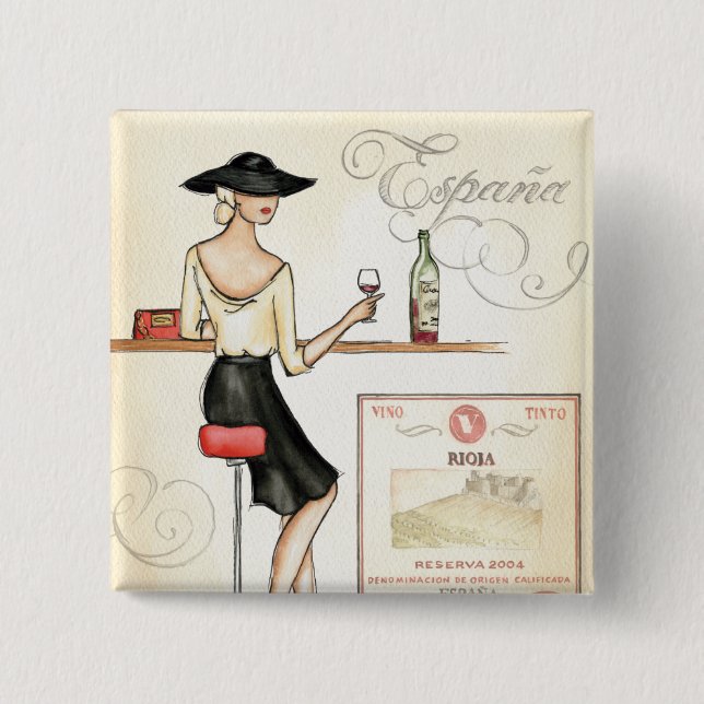 Wine Fashionista 15 Cm Square Badge (Front)