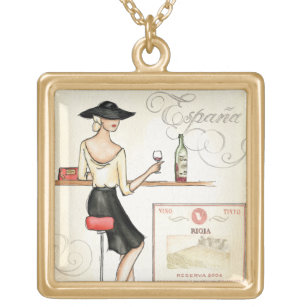 Wine Fashionista Gold Plated Necklace