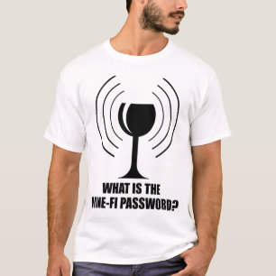 Wine-Fi Password Funny Wine Glass WiFi Waves T-Shirt