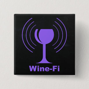 Wine-Fi Wine Lover Humour 15 Cm Square Badge