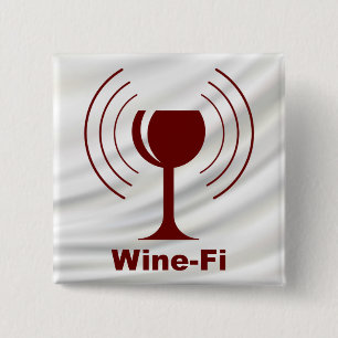Wine-Fi Wine Lover Humour 15 Cm Square Badge