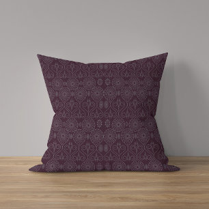 Wine fibrous textile octopus seeds patterned cushion