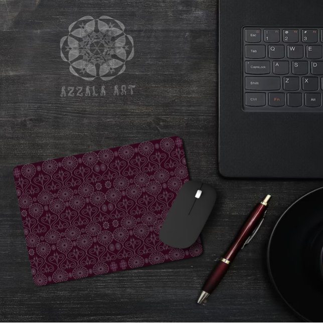 Wine fibrous textile octopus seeds patterned  mouse pad (Creator Uploaded)