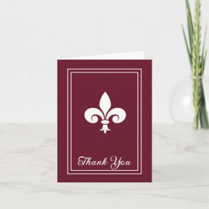 Wine Fleur de Lis Thank You Card