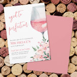Wine Floral 70th Birthday Party Invitation<br><div class="desc">Wine Floral 70th Birthday Party Invitation. Celebrate seventy fabulous years with this elegant and feminine invitation featuring a mix of blush pink and deeper pink watercolor roses, blooms, greenery, and leaves beautifully arranged in the lower right corner. A modern watercolor wine glass filled with pink wine adds a celebratory touch,...</div>