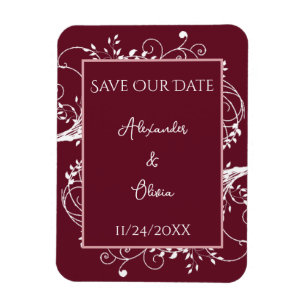 Wine Flourish Save The Date Magnet