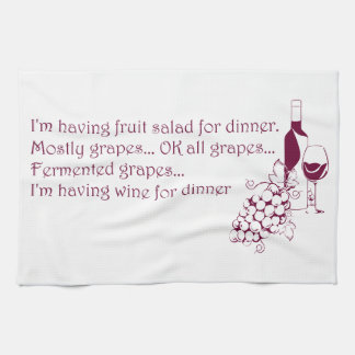 Wine for dinner tea towel