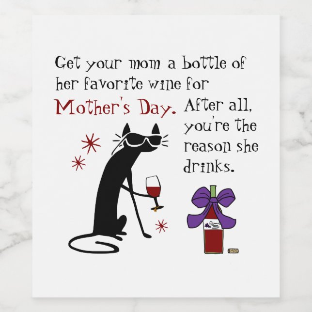Wine for Mother's Day Wine Label (Single Label)