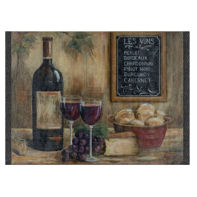 Wine For Two Glass Cuttingboard Cutting Board (Front)