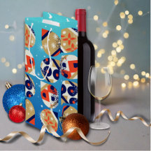 Wine Gift Bag Bold Modern Christmas 