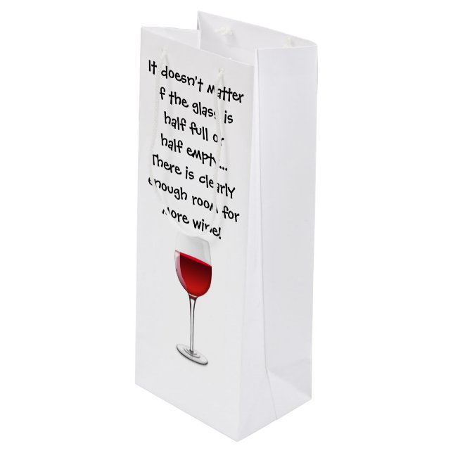 Wine Gift Bag with Funny Saying (Front Angled)