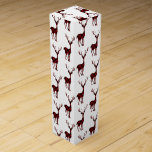 Wine Gift Box-Christmas Deer Wine Box<br><div class="desc">This wine gift box is shown in a festive Christmas holiday black and red buffalo print deer.
Customise this box or buy as is.</div>
